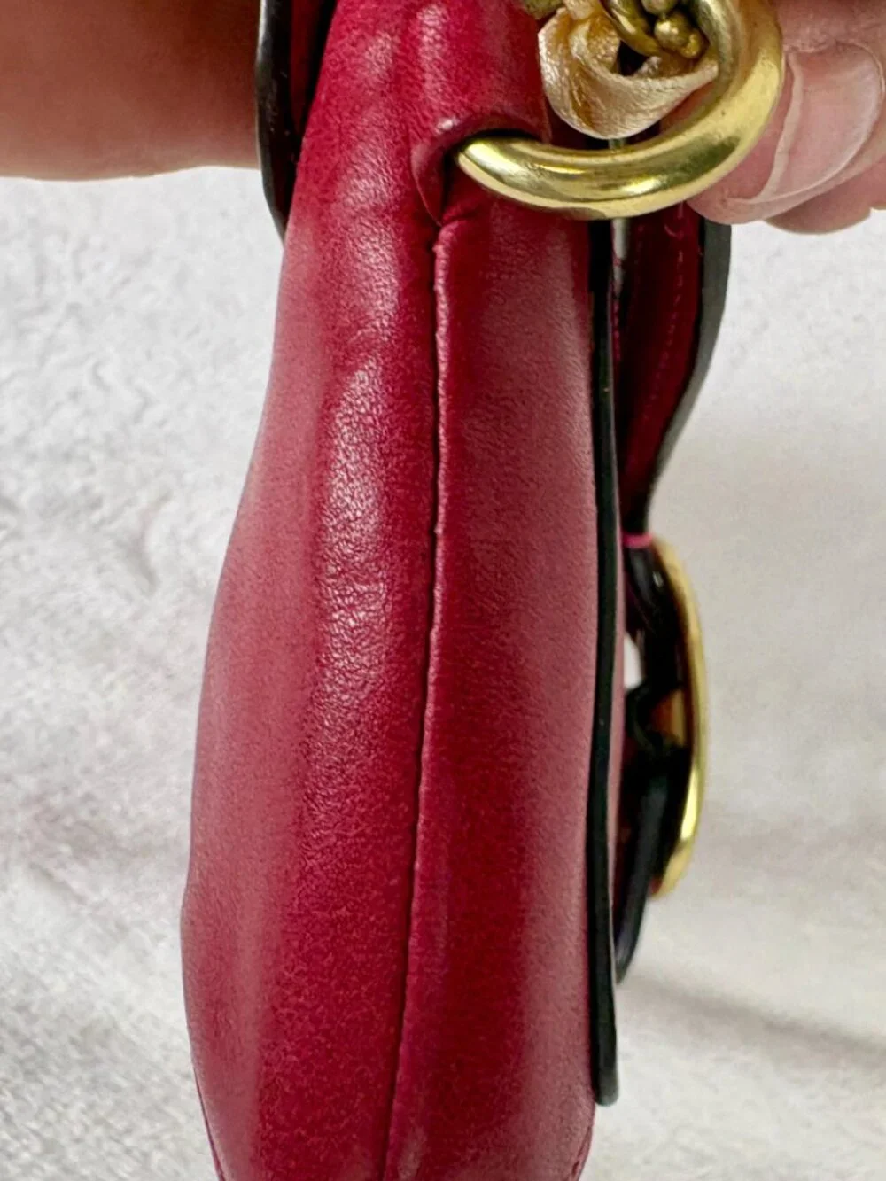 Coach Bleeker Large Flap Wristlet in Red Premium Glovetanned Leather